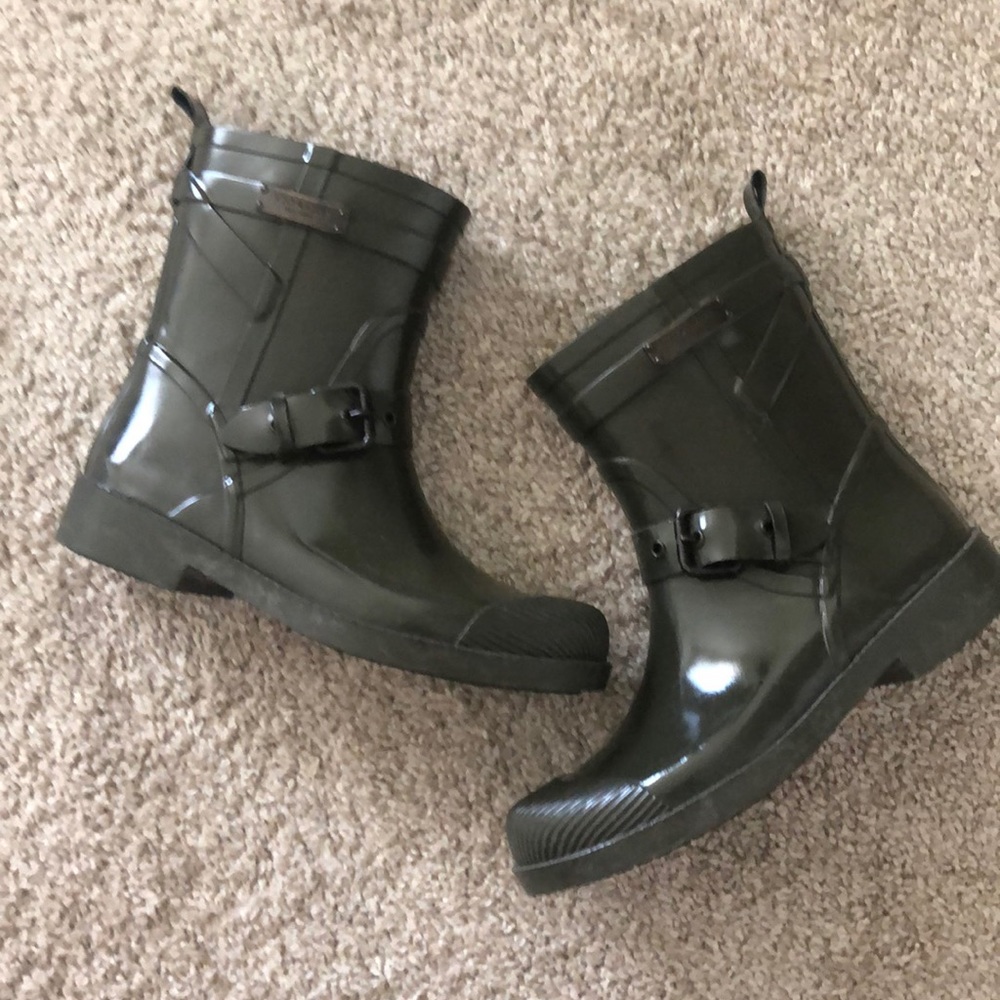 Coach rain boots. Olive green.